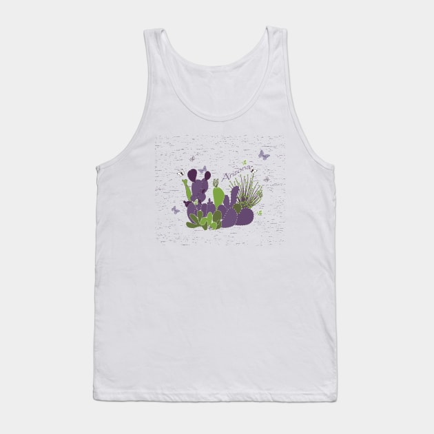 Arizona Cacti and Butterflies Tank Top by 2HivelysArt